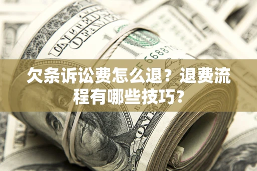 北京欠条诉讼费怎么退？退费流程有哪些技巧？